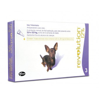 Revolution Cães 2,5 a 5 kg - 1 pipeta Revolution Cães 2,5 a 5 kg - 1 pipeta